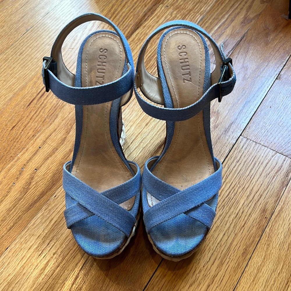 Schutz denim wedges